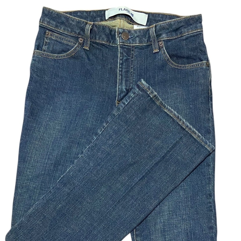 GAP Flare‎ Stretch Jeans Dark Wash Denim Women Retro Classic Style Size 6 Long
